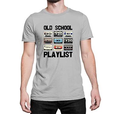 Imagem de Camiseta Old School Playlist Anos 90 80 Fita Cassete Cassette Cor:Cinza;Tamanho:GG