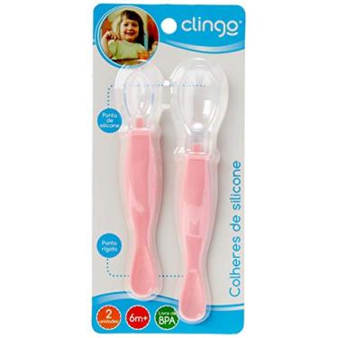 Imagem de Colheres de silicone Rosa (2 unidades), Clingo, Rosa, pacote de 2