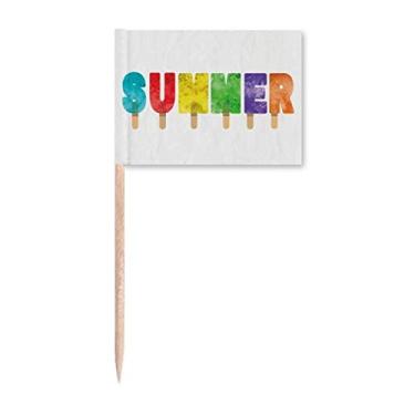 Imagem de Palito inglês de verão, picolé, sorvete, palito, bandeiras, marcador, decoração de festa