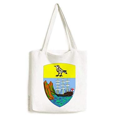 Imagem de Bolsa de lona com emblema nacional Santa Helena África bolsa de compras casual