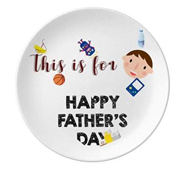 Imagem de Love Papa Prato de Porcelana Happy Father Day Jantar Redondo Prato Menino Homem