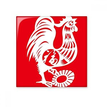 Imagem de Ano do Galo Animal China Zodíaco Azulejo de cerâmica brilhante Decalque Pedra adornada tijolo vitrificado