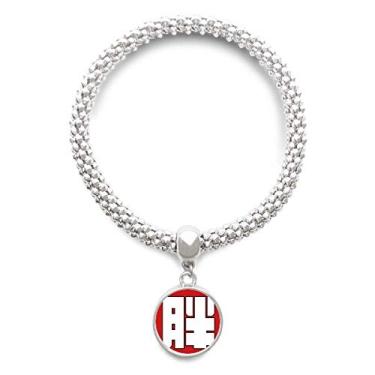 Imagem de DIYthinker Pulseira de prata com personalidade chinesa gorda chinesa com pingente de corrente ajustável