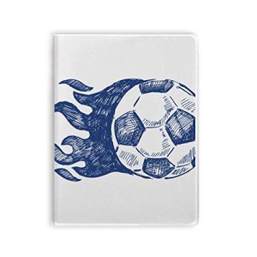 Imagem de Caderno de futebol com estampa azul chama, capa de chiclete, diário de capa macia