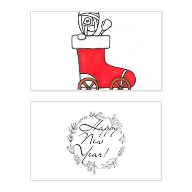 Imagem de Horus Natal Trenó Folha Flor Ano Novo Festival Cartão Bless Mensagem Presente