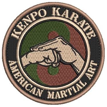 Imagem de AM0247 Karate Kenpo Patch Bordado Para Kimono Jaquetas Boné (Verde e Marrom Aplicar com Ferro)