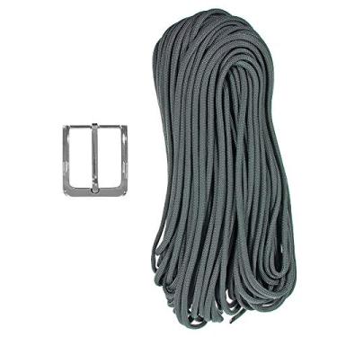 Imagem de Kit de cinto paraquedista 550 PARACORD Planet – cintura de 111 cm – Escolha de fivela de bronze ou prata (cinza carvão, fivela prata)