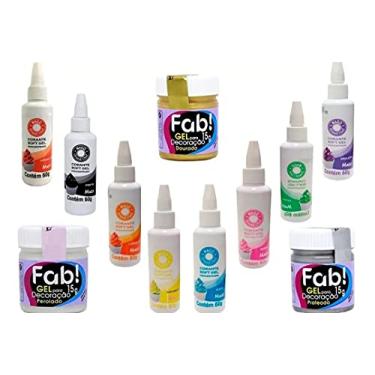 Imagem de Kit Com 11 Corantes Alimentício e Pós Comestível Confeitaria em Gel