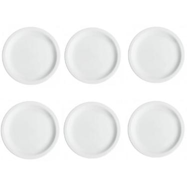 Imagem de Conjunto de 6 Pratos Rasos Classe Única Iguaçu de Porcelana Germer Branco