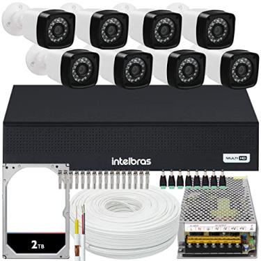 Imagem de Kit 8 cameras seguranca 2 mp Full HD DVR Intelbras 1008 2 TB