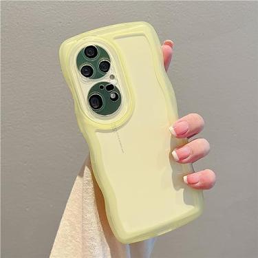 Imagem de Capa de telefone de silicone com moldura ondulada de cor doce para Huawei P50 P40 P30 Pro Mate 40 30 Honor 70 60 50 Nova 9 8 Capa macia transparente, amarelo, For Honor 60 SE