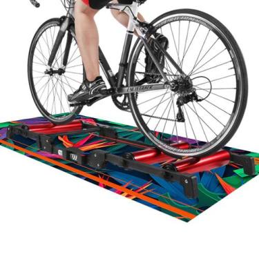 Imagem de Tapete Para Rolo De Treino De Bicicleta E Funcional Floral 66X185cm Ca