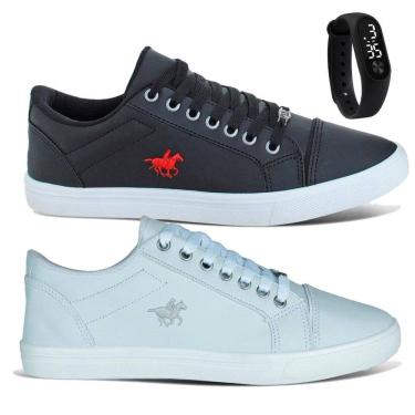 Imagem de Kit 2 Sapatênis Casual Masculino Tenis Polo Energy + Relógio