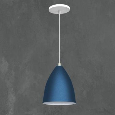Imagem de Lustre Pendente Modelo Vegas Luxo Azul Com Branco