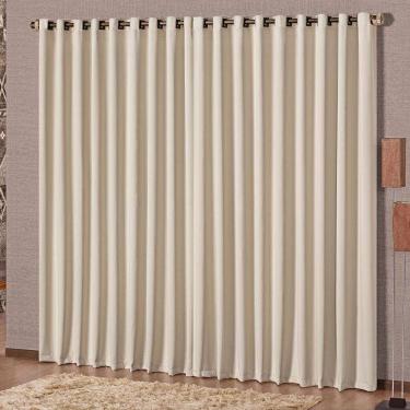 Imagem de Cortina Block Corta Luz Blackout 2,00x1,70m Varão 2m - Palha