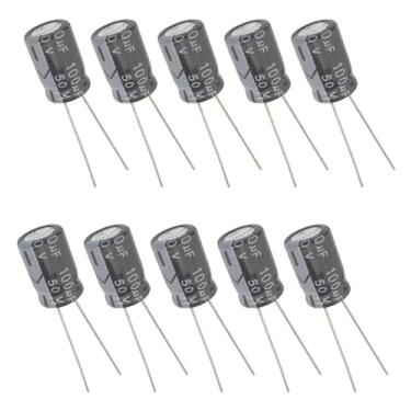 Imagem de Capacitor Eletrolítico 100uF 50V - Kit 10 Peças