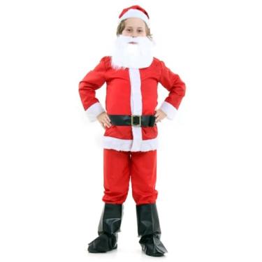 Imagem de Fantasia de Papai Noel Infantil Roupa do Papai Noel Completa Sulamericana (G 10/12 anos)