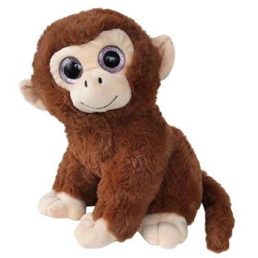 Imagem de Macaco Macaquinho Gorila de Pelúcia Sentado 20cm Marrom Fizzy