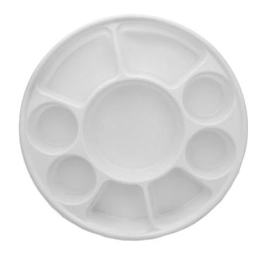 Imagem de Pratos de plástico descartáveis 9 compartimentos Thali - branco (pacote com 100)