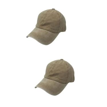 Imagem de 2 Unidades chapéus chapéu de perfil baixo boné de beisebol ajustável lavar chapéu tingido chapéu da moda chapéu de algodão beirais curvos boné de baseball corar
