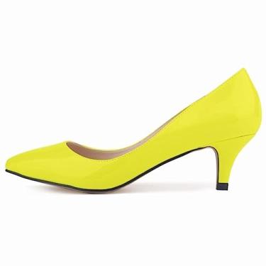 Imagem de ZIRIA Sapatos femininos de salto alto de 5 cm com bico fino sapatos de primavera vestido de casamento grande, Ygreen, 38