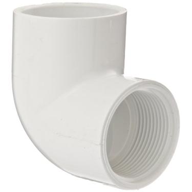 Imagem de Spears 407 Series PVC Pipe Fitting, cotovelo de 90 graus, Schedule 40, branco, soquete de 1/2" x 3/4" NPT fêmea