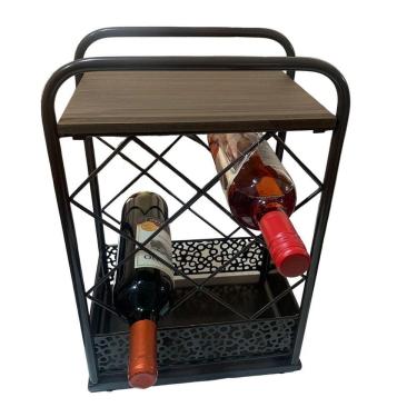 Imagem de Adega Suporte Porta Garrafas Vinho Mini Bar 44cm Espressione