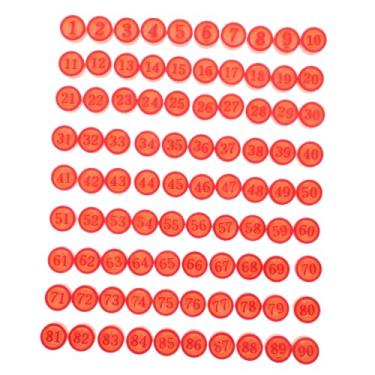 Imagem de Toyvian 1 Conjunto Xadrez De Bingo Fichas De Bingo Brinquedo Educativo Pré-escolar Número Do Jogo De Bingo Jogo De Bingo Para Adultos Substituir Adereços De Jogo Plástico Vermelho