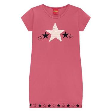 Imagem de Vestido Infantil Kily T-Shirt Estrela Paetê - Kyly