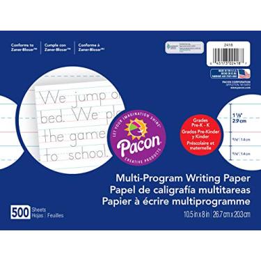 Imagem de Pacon Papel para caligrafia multiprograma, 26 x 20 cm, flor Zaner-Bloser (grau K), 500 folhas