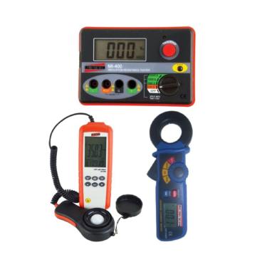 Imagem de Kit Luxímetro Luz Ld-550 Megôhmetro Tensão Mi-400 Alicate Detector Fuga Corrente Garra Va-410 Instrutherm