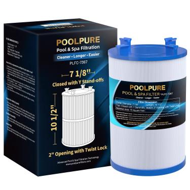 Imagem de POOLPURE Filtro Spa de substituição para PD075-2000, Unicel C-7367, Dimension One 1561-00, Filbur FC-3059, Excel Filters XLS-7005, Aladdin 17541, Baleen AK-60035, Cartucho de filtro de banheira de hidromassagem de 75 pés quadrados, Pacote com 1