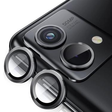 Imagem de Ltezixal Protetores de lente de câmera Motorola Moto G 5G 2024, capa de vidro temperado ultrafina com nitidez HD resistente a arranhões com bordas de alumínio, capa de lente de metal individual, preta