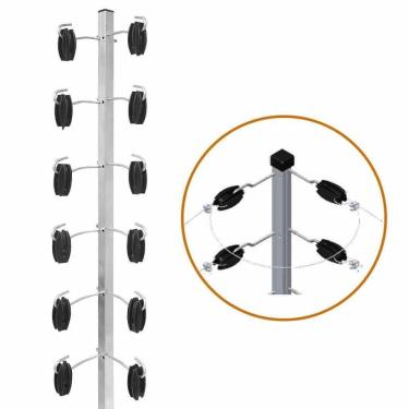 Imagem de Haste 25x25 80cm C/8 - Castanhas E Ganchos (canto) Aluminio Cerca Eletrica Securi Service [F086]