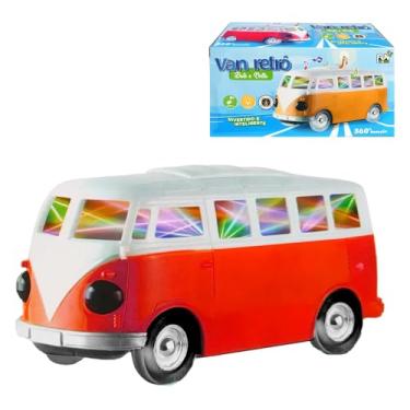 Imagem de Carrinho Kombi Perua com Sons e Luzes 3D Bate e Volta Gira 360º Brinquedo Infantil