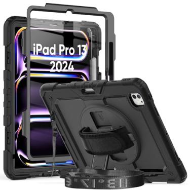 Imagem de Herize Capa para iPad Pro de 13 polegadas com protetor de tela para caneta | Capa para iPad Pro 7ª geração suporta Apple Pencil Charge de 2ª geração | Capa protetora de silicone à prova de choque com