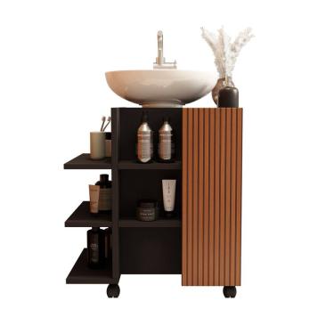 Imagem de Gabinete De Banheiro Para Pia De Coluna Com Prateleiras Classic - JM3 Móveis