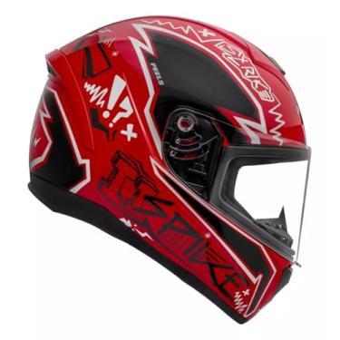 Imagem de Capacete Moto Spike 2 Peels Stk Vermelho Preto Integral TAMANHO 58