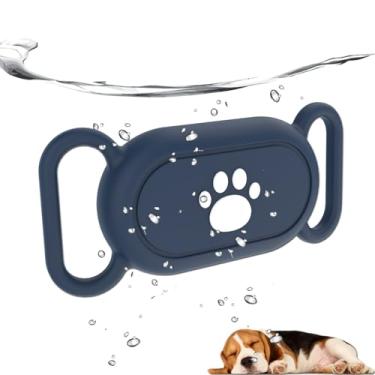 Imagem de Suporte de coleira de cachorro à prova d'água compatível com Samsung Galaxy SmartTag2, suporte oculto de silicone para rastreador GPS para Smart Tag2, capa antiperda Tag2 (azul)