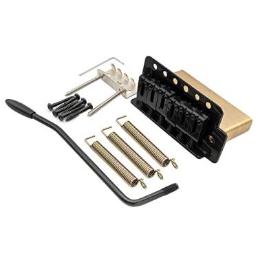 Imagem de Musiclily Pro 10,5mm Moderna Ponte Tremolo 6 Parafusos Bloco Latão Sólido 36mm para Guitarra Squier ST, Preta