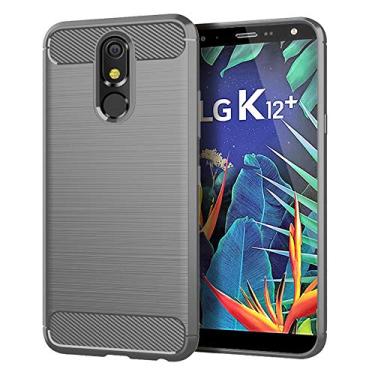 Imagem de Capa para LG K40, capa de material de fibra de carbono, suave antiderrapante, macia, anti-impressões digitais, capa totalmente protetora para LG K40