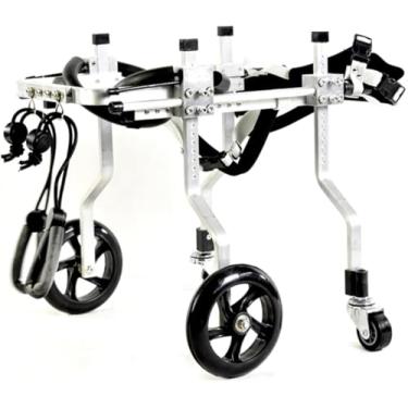 Imagem de Cadeira de rodas para cães, cadeira de rodas para animais de estimação, vagão de 4 rodas, veículo de treinamento de reabilitação para cães idosos, scooter para cães deficientes, l