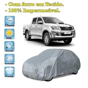 Imagem de Capa com forro cobrir carro Toyota Hillux 100% Impermeável Proteção Be