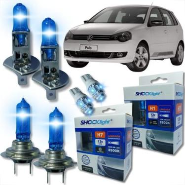 Imagem de Kit lâmpada shocklight super branca farol alto baixo e lanterna h1 h7 