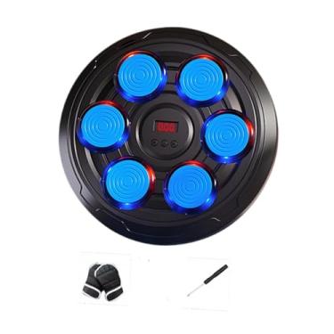 Imagem de Fancyes Máquina de boxe musical infantil, alvo de parede, almofada de socos, suporte de parede, treinador de boxe, treinamento de agilidade para exercícios de, Alvo Azul 6