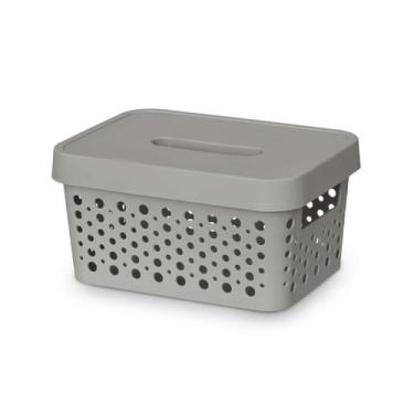 Imagem de Cestos Organizador  c/ Tampa Trama Rattan 2L Usual Utilid - Usual Util