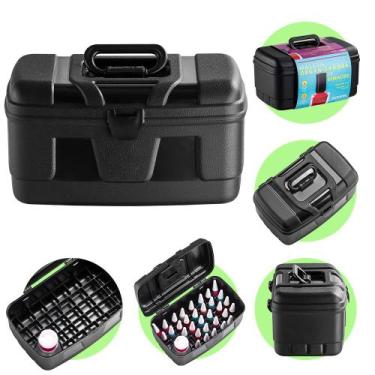 Imagem de Maleta Organizadora de Esmaltes com Alça Manicure Profissional Salão d