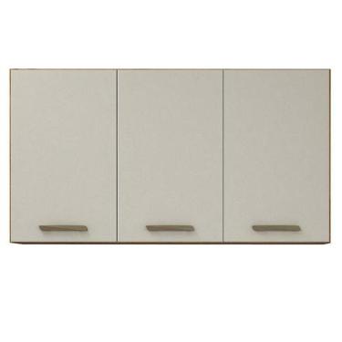 Imagem de Armário Aéreo São Luís 3 Portas Cinamomo Off White - Valdemóveis - VAL