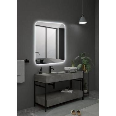 Imagem de Espelho Orgânico Decorativo Lapidado com LED 90x60 cm E14 para Sala, Q