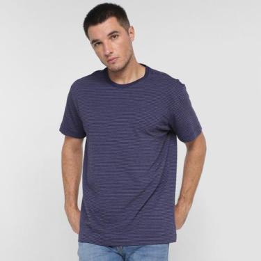 Imagem de Camiseta Listrada Colcci Manga Curta Masculina, Azul escuro, M